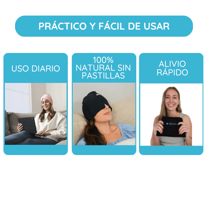Gorro Terapéutico Gel PRO | Alivio Instantáneo migrañas, fiebre y sinusitis - Vitacore