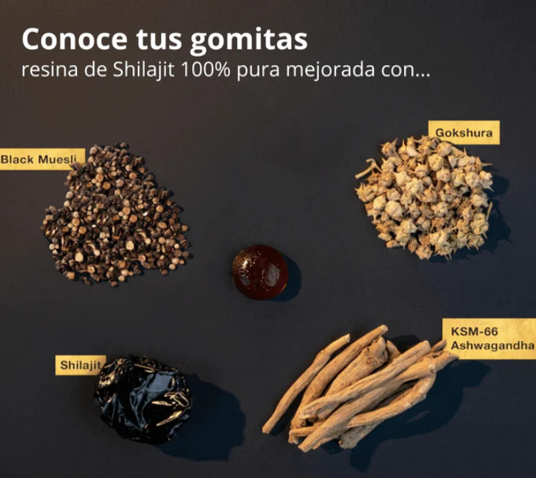 Gomitas Gold Shilajit Puras del Himalaya Pasión y Vitalidad x60